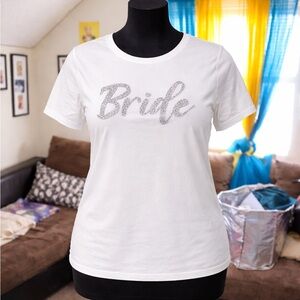 Lane Bryant Bride Shirt with Silver Glitter